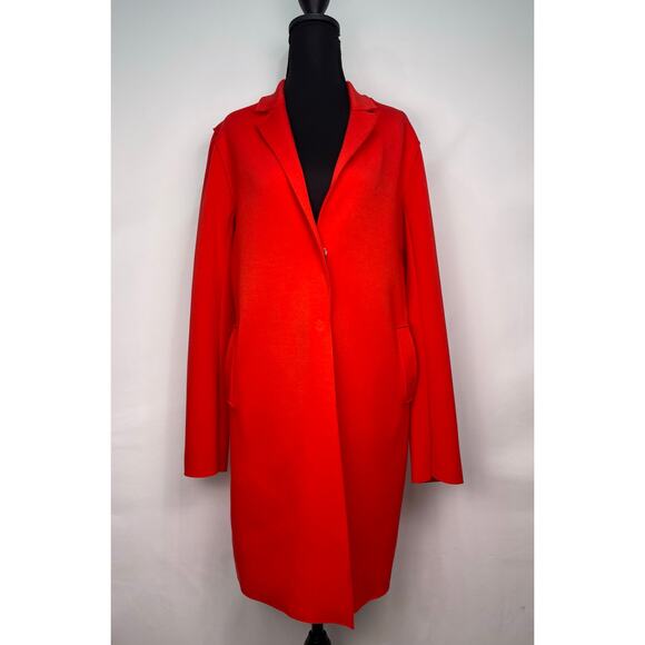NWOT Carolina Belle Montréal Red Button Front Coat Size M - Picture 1 of 7